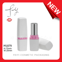 Plastic white and pink lipstick container